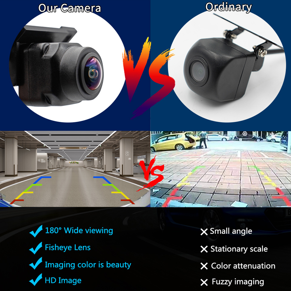 HD1296*1080P 180 Degree CCD Fisheye Lens Starlight Night Vision Vehicle Front / Rear View Camera Car Reverse Camera