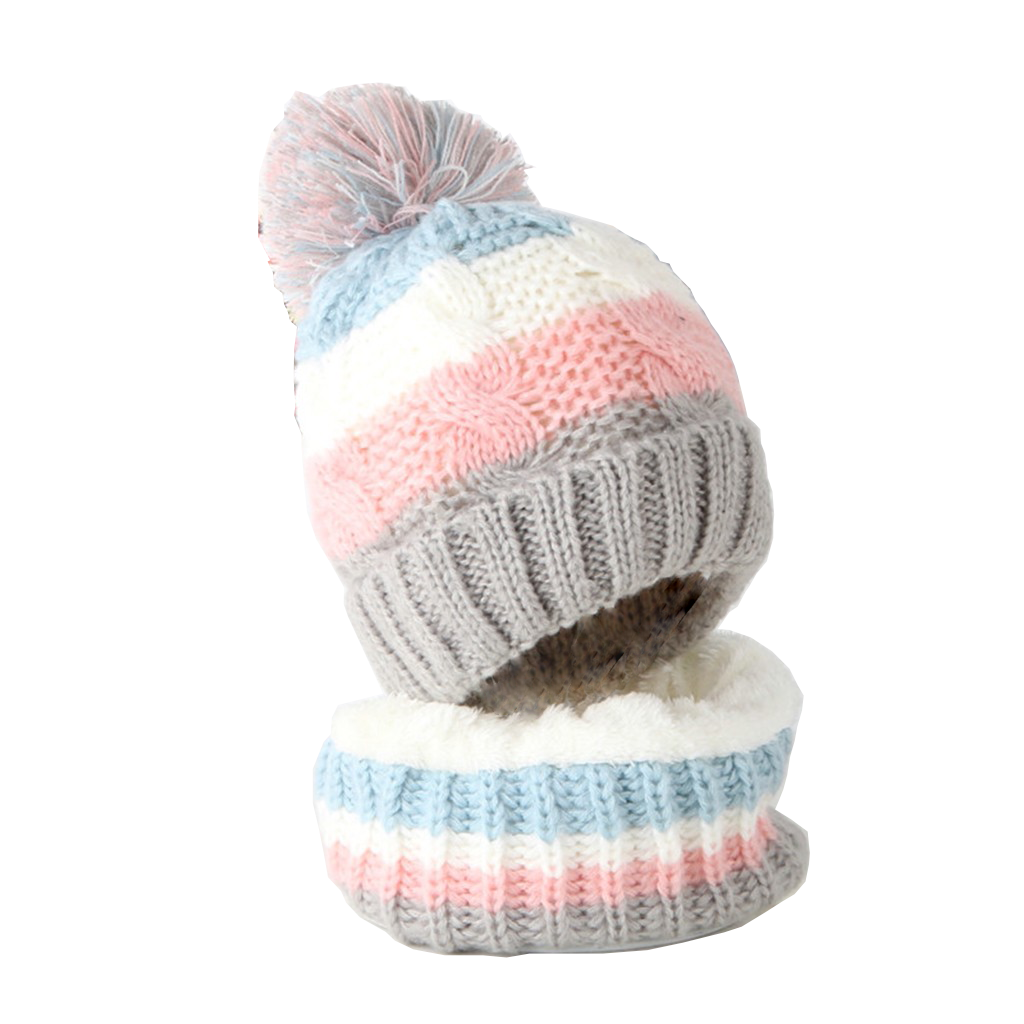 Winter Children Hat Scarf Sets Girl Boy Pompon Hat And Snood For Girls Boys Fall Knitted Hat Suit Set Girl's 2 Piece Set Baby