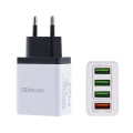 Ouhaobin 4 Port Fast Quick Charge QC 3.0 USB Hub Wall Charger Power Adapter EU Plug for home, travel, office