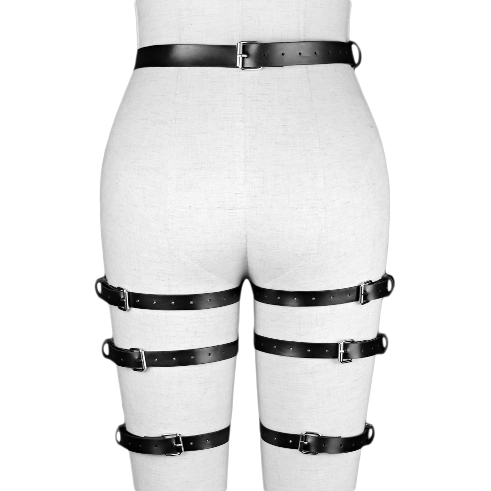 UYEE Sexy Woman Lingerie Leather Leg Harness Sex Body Strap Punk Goth Bridal Garters Belt Erotic Suspender Lingerie Adjustable