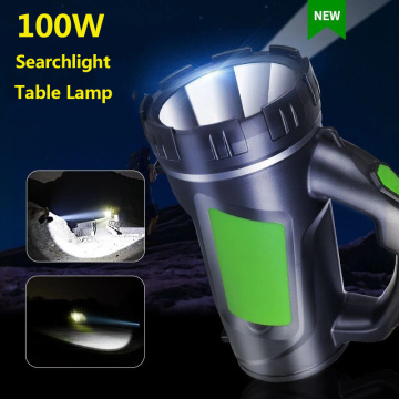 100W LED Spotlight 3000mAh Battery LED Flashlight Torch for Camping Powerful FlashLight as desk lamp Portable searchlight