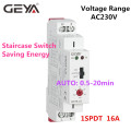 Free Shipping GEYA GRT8-LS Din rail Staircase Time Switch 230VAC 16A 0.5-20mins Light Delay Switch