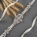 Luxury Silver Wedding Dress Belt Rhinestone Applique Bridal Sashes Belt Pearl Belts for Women Wedding Dress Accessories SCS357