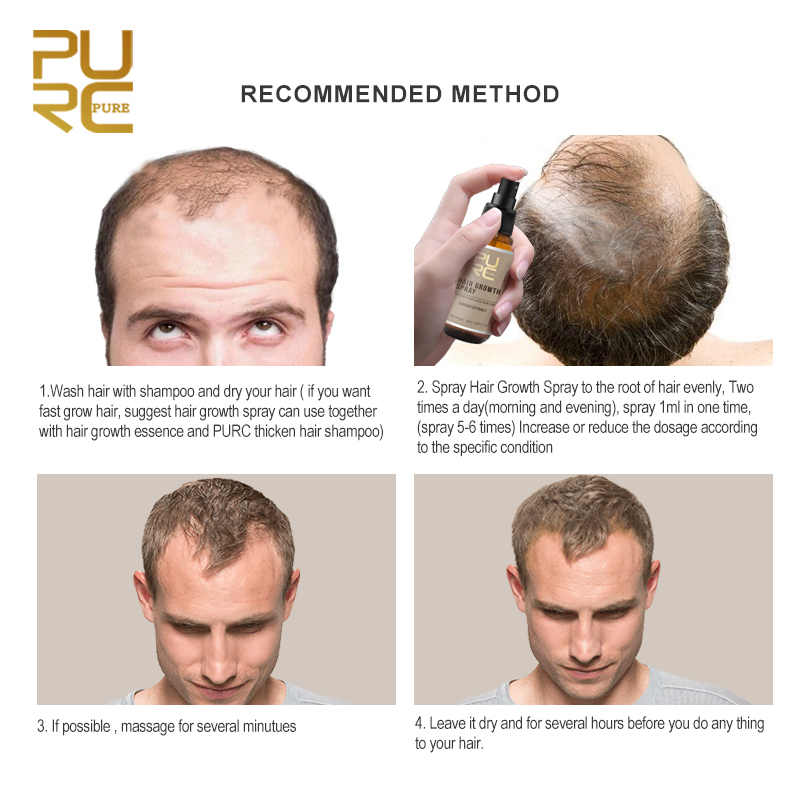 PURC New Hair Growth Spray Fast Grow Hair Loss Treatment For Thinning Preventing Hair Loss 30ml