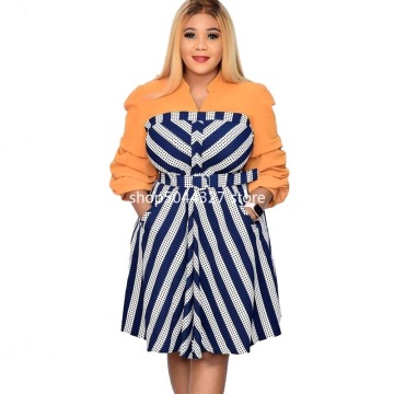 Plus Size Africa Clothing African Dresses For Women Dashiki Turkey Office Ladies Elastic Puff Sleeve African Dress 6XL Clothes