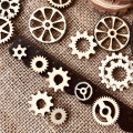 20pcs Laser Cut Wooden Embellishments Mix Gear Wheel Art Scrapbooking Wedding Decoration Wood Crafts Party Sewing Home Decor