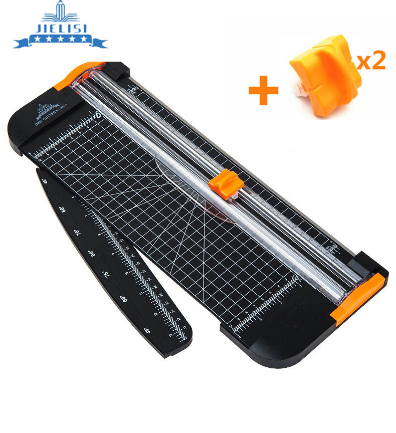 Portable A4 Paper Trimmer Cutters Guillotine with Pull-out Ruler Paper Trimmers for Photo Paper Cutting A5 A6 A7 +2 Spare Knife