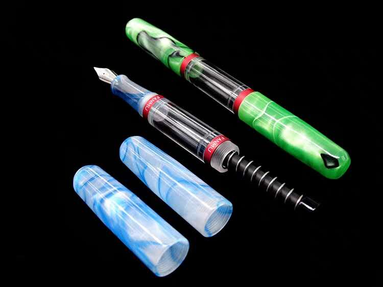 FM Piston Fountain Pen Acrylic Transparent Ink Pen Large-Capacity Clear Pen Fine Nib Stationery Office school supplies Writing