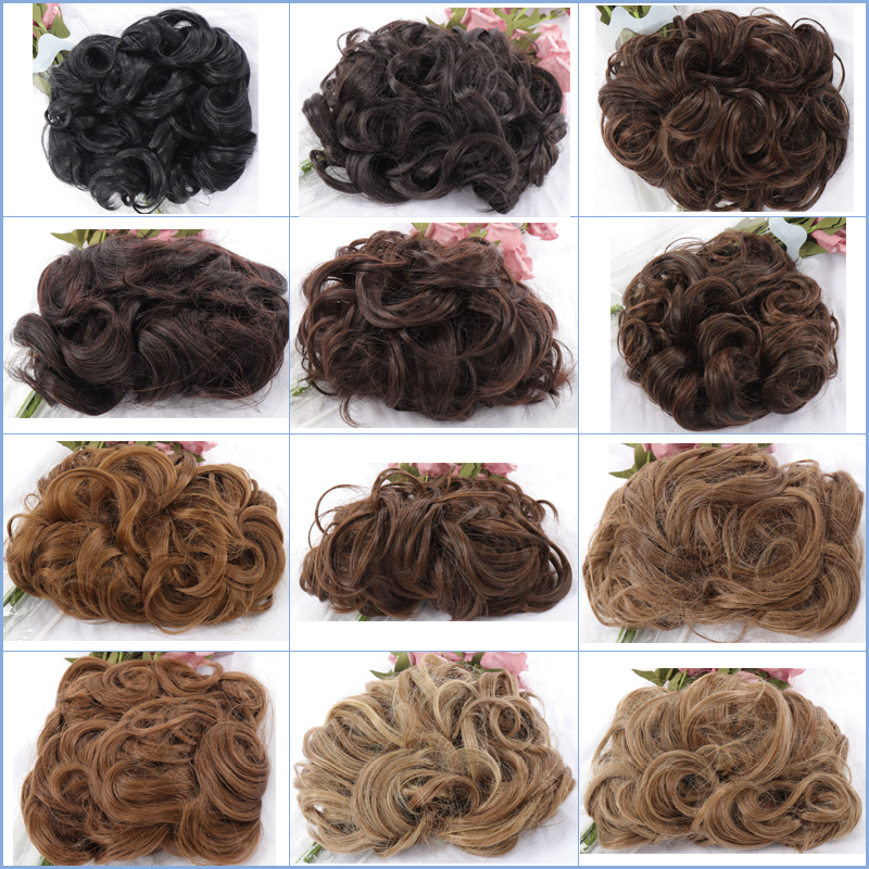 LIANGMO LARGE Comb Clip In Curly Hair Extension Synthetic Hair Pieces Chignon Women Updo Cover Hairpiece Extension Hair Bun