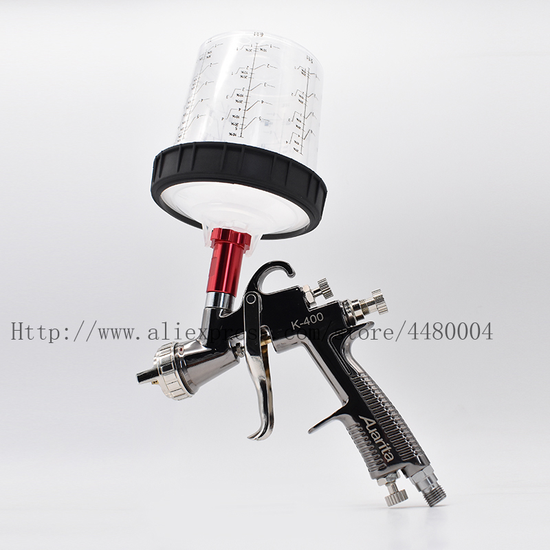 K-400 High Quality Spray Gun 1.4mm 1.7mm LVMP AIR SPRAY GUN gravity stainless steel 600ml cup auto Car face Paint