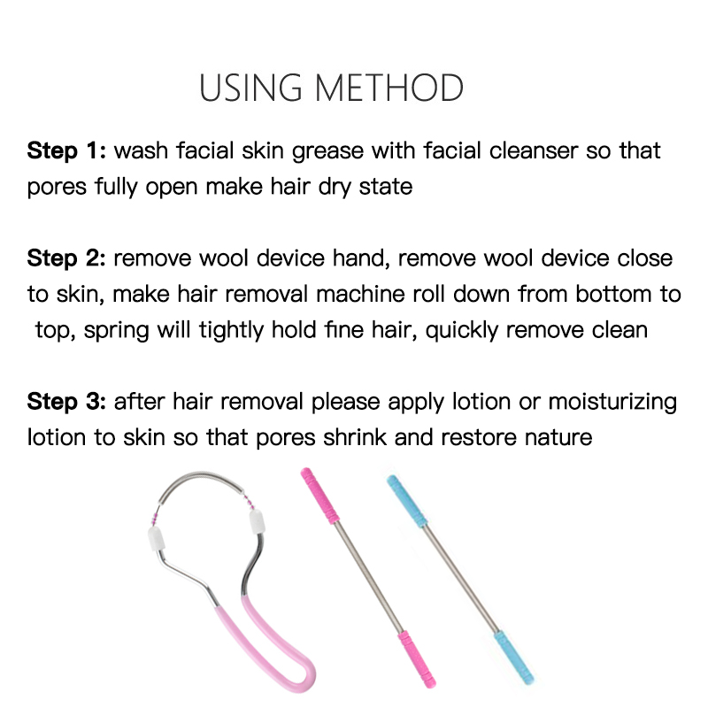 2pcs Facial Hair Spring Remover Stick Removal Threading Beauty Tool Epilator Cream Hair Removal Tools