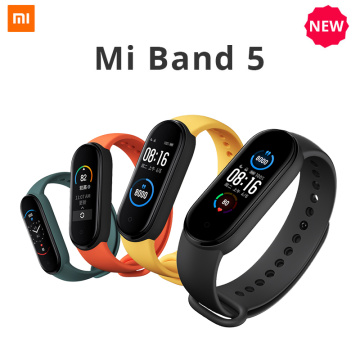New Xiaomi Mi Band 5 Smart Bracelet 4 Color AMOLED Touch Screen Miband 5 Wristband Fitness Tracker Heart Rate Monitor Waterproof