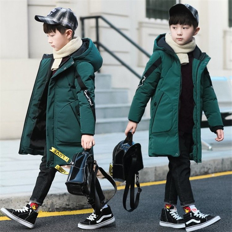 -30 Degree Children'S Winter Jacket Boy Clothes Warm Down Cotton Jacket Long Hooded Coat Waterproof Thicken Kids Parka Outerwear