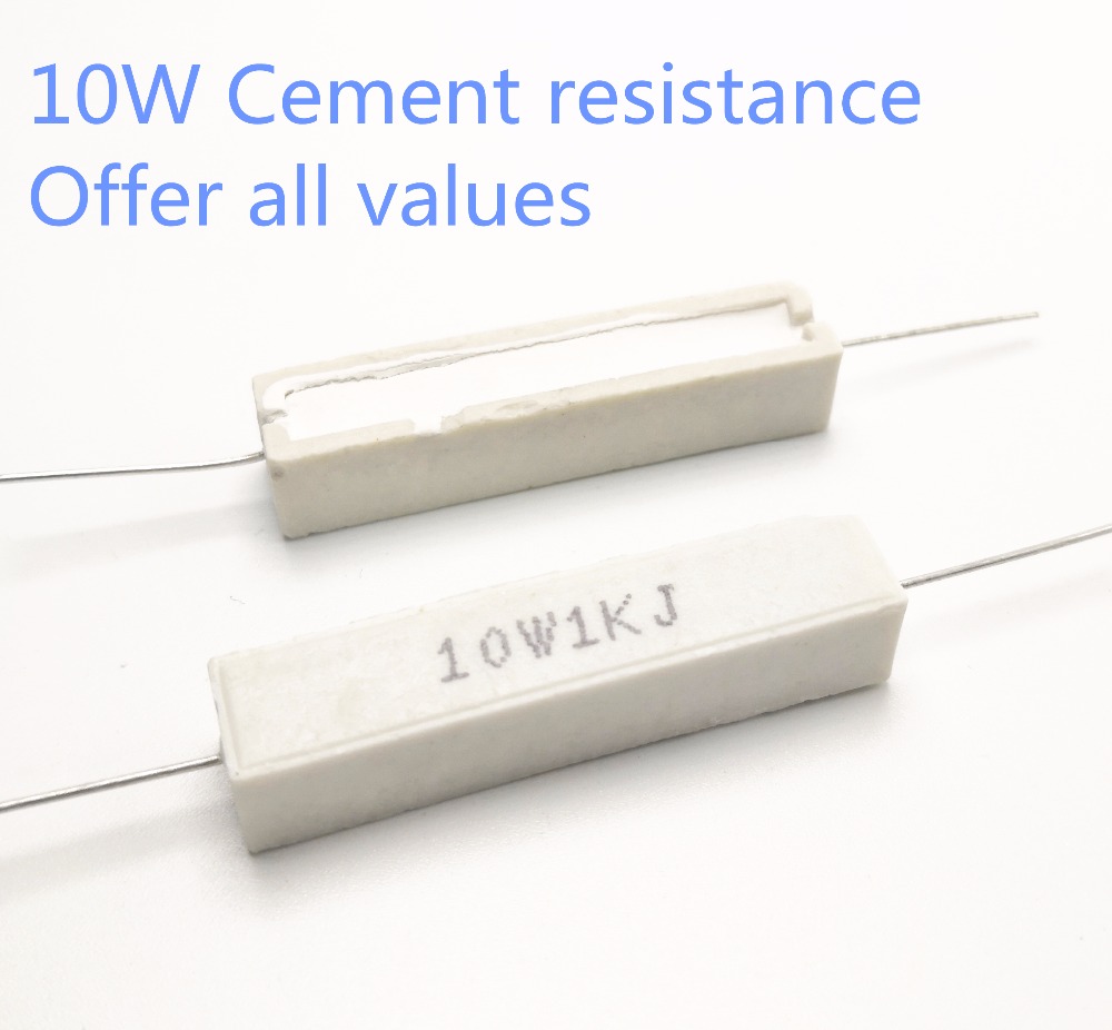 5pcs 10W 27 30 33 36 39 43 47 51 56 ohm 27R 30R 33R 36R 39R 43R 47R 51R 56R Ceramic Cement Power Resistance Resistor 10W 5%