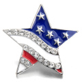 5pcs/lot New Snap Jewelry Rhinestone American flag 18MM Snap Buttons Vintage Alloy Snap fit Snap Bracelet