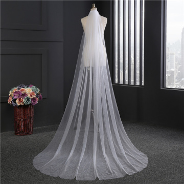 Long Bridal Veil White/Ivory Wedding Simple Veil With Comb Cathedral Veil velo de novia One Layer 5Meters Long 1.5Meter Width
