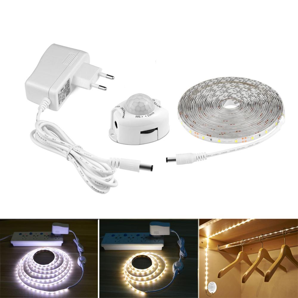 12V Motion Sensor Cabinet Light Home Kitchen Closet Tv Backlight LED Strip Bedroom Decor Led Lamp Bed Wardrobe Lights Lighting