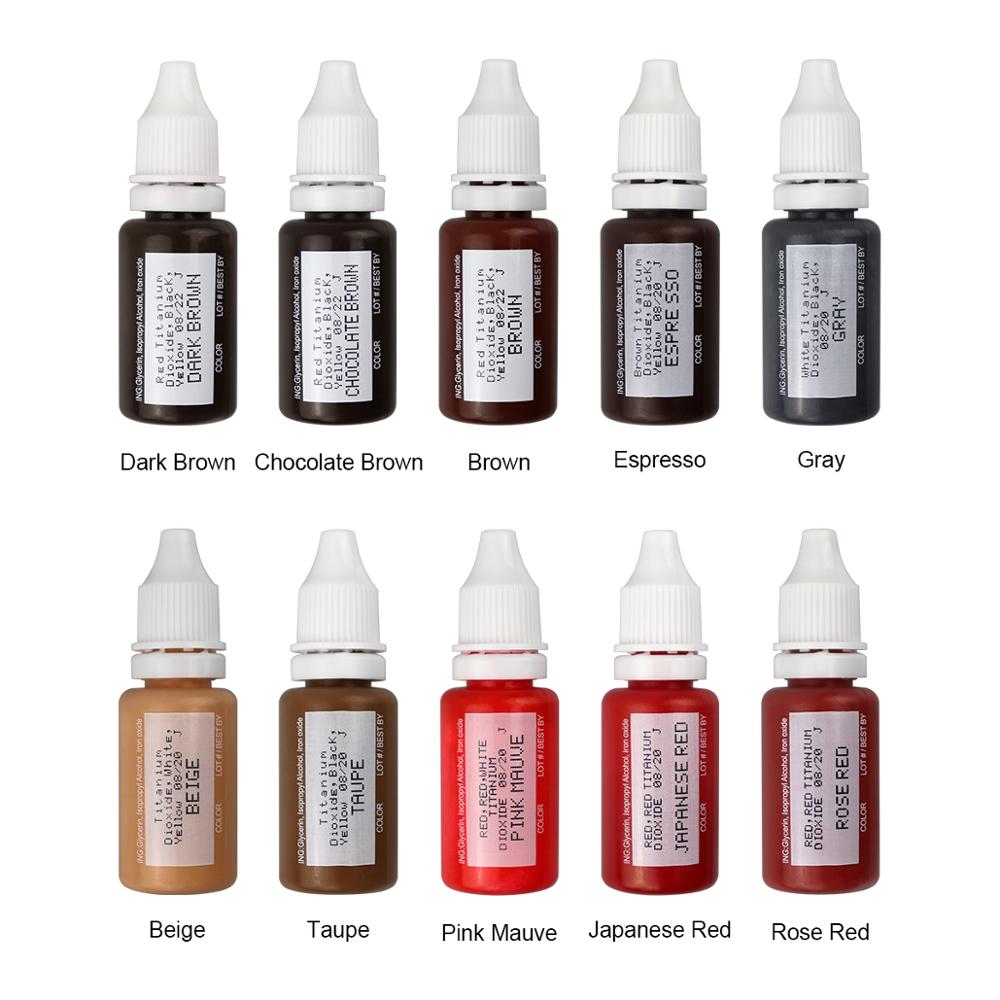 1PC Mircoblading Permanent Makeup Tattoo Inks Pigment for eyebrows shading and hair strokes with 4 colors for choose