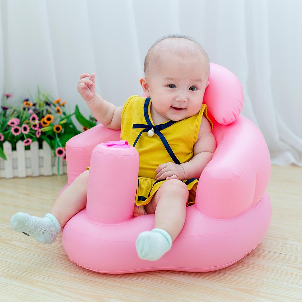 Baby Kid Children Inflatable Bathroom Sofa Chair Seat Learn Portable BB Dinner Chair Portable Bath Stool For Babies