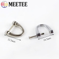 Meetee 10/30pcs 16mm Metal Key D Ring Horseshoe Buckle Keys Pendant Hang Buckles DIY Bags Garment Craft Sewing Accessories BD320