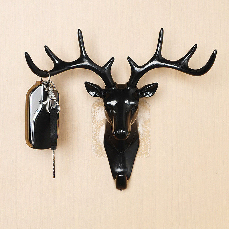 1PC Antlers Shape Wall Mounted Clothes Hanger Bathroom Hooks Hat Key Holder Laundry Coat Rack Hanging Storage Shelf