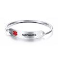 Mprainbow Womens Bracelets Stainless Steel Medical Alert ID Tag Bangle Bracelet Engraving TYPE 2 DIABETES WARFARIN EPILEPSY 7.5"