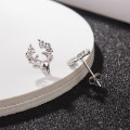 S925 Standard Sterling Earrings Female Korean Small Fresh Plum Antler Earrings Cute Animal Ear Jewelry