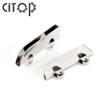 1Pcs Glass Sliding Door Clamp Stainless Steel Wheel Pulley Mobile Counter Track Roller Accessories For Sliding Wine Cabine Door
