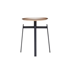 Modern Contemporary Stainless Steel Top Black Sand Painting Metal Feet Round Coffee Table Side Table