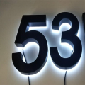 House Numbers 7'' Backlit Floating LED Illuminated Outdoor Address Sign Metal Plaque Lighted Up for Home Yard Street