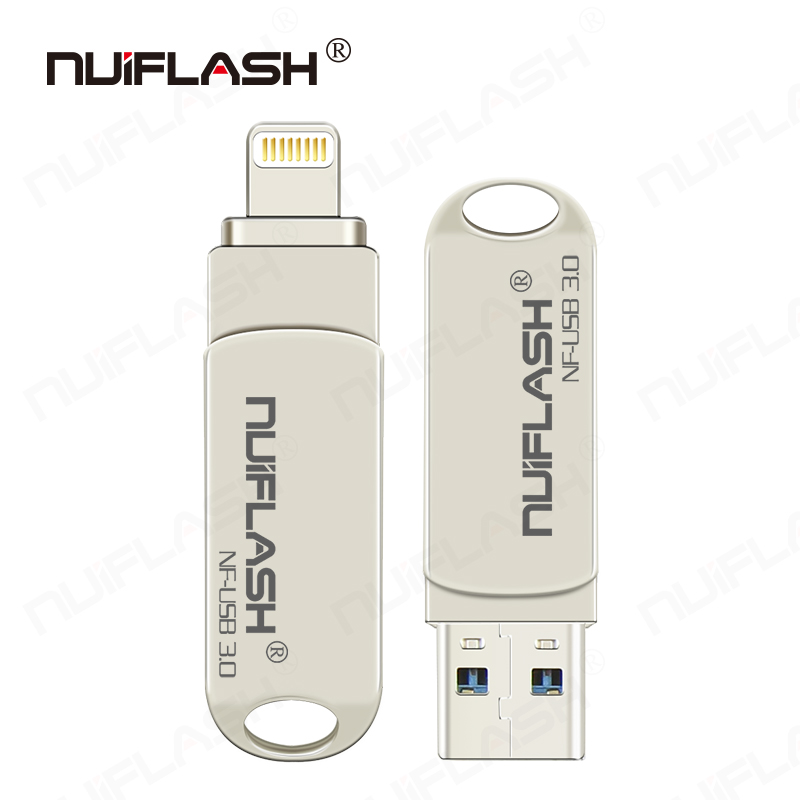 nuiflash Usb Flash Drive pendrive For iPhone 6series/7/7Plus/8/X Usb/Otg/Lightning Pen Drive For iOS External Storage Devices