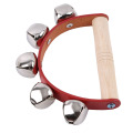 Red Music Baby Education Learning Toys Wooden Rattle Toy Musical Instruments Wooden Handbell Toys For Kids