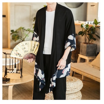 Japanese kimono cardigan men haori yukata male samurai clothing blouse kimono jacket mens kimono shirt yukata haori KZ2011