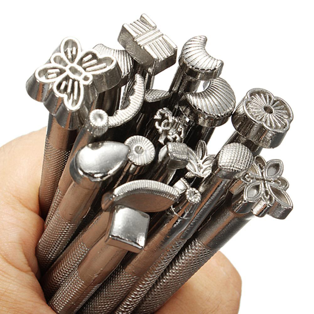 20 Pcs Diy Leather Crafts Leather Carving Tools Leather Carving Manual Die-casting Table Printing Packaging Tools