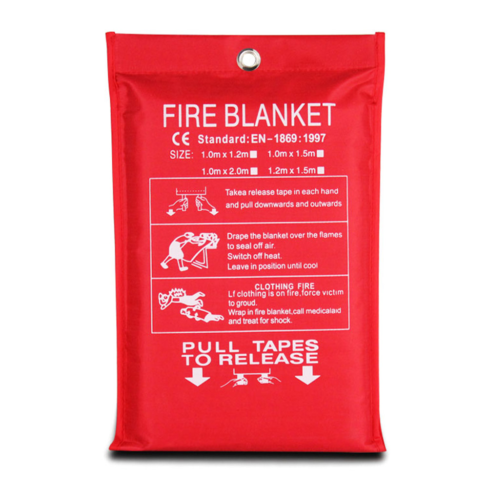 1M x 1M Sealed Fire Blanket Fighting Fire Extinguishers Tent Boat Emergency Blanket Survival Fire Shelter Safety Cover