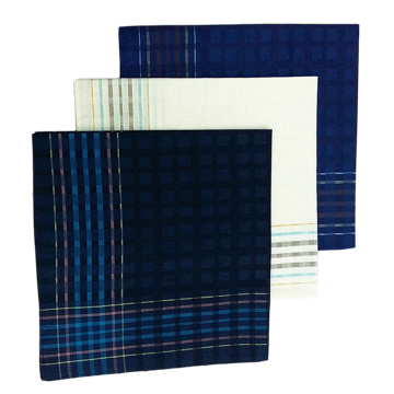 3 Pack Check Pattern Handkerchiefs for Men Party Pocket Square Gift Set 16x16'