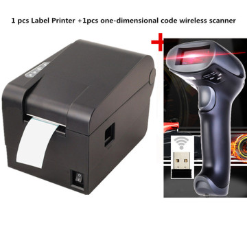 GIFT 1pcs wireless 1D scanner+ Barcode label printers Thermal clothing label printer printing Paper/label printing doubles