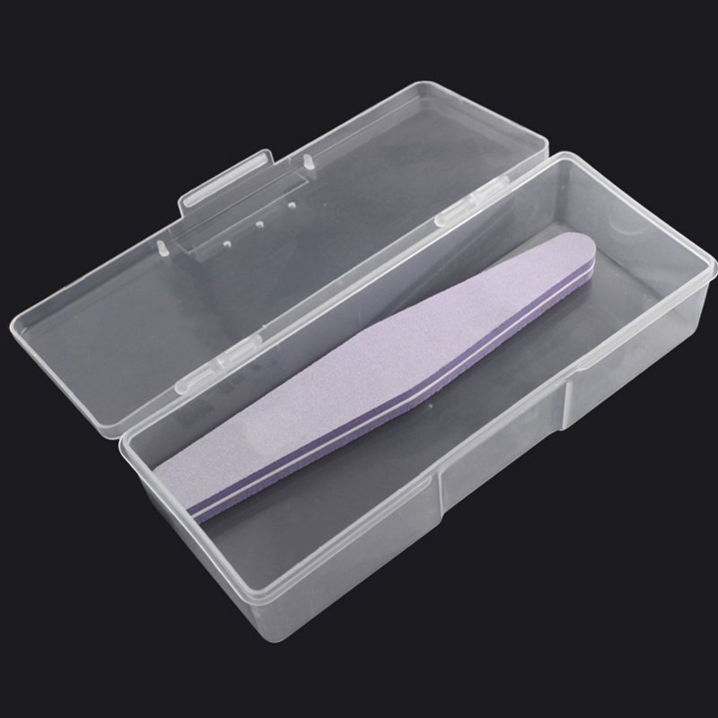 Transparent Nail Art Equipment Storage Box Display Boxes Organizer Case Buffer Grinding Files Plastic Nail Manicure Tool Storage