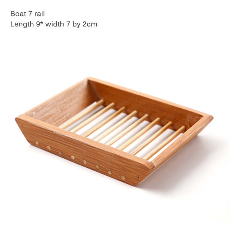 Wooden Natural Bamboo Soap Dishes Tray Holder Storage Soap Rack Plate Box Container Portable Bathroom Soap Dish Storage Box