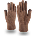 Men Thicken Winter Knitted Woolen Gloves Warm Full Finger Touch Screen Mittens Outdoor Bicycle Gloves Mittens Guantes