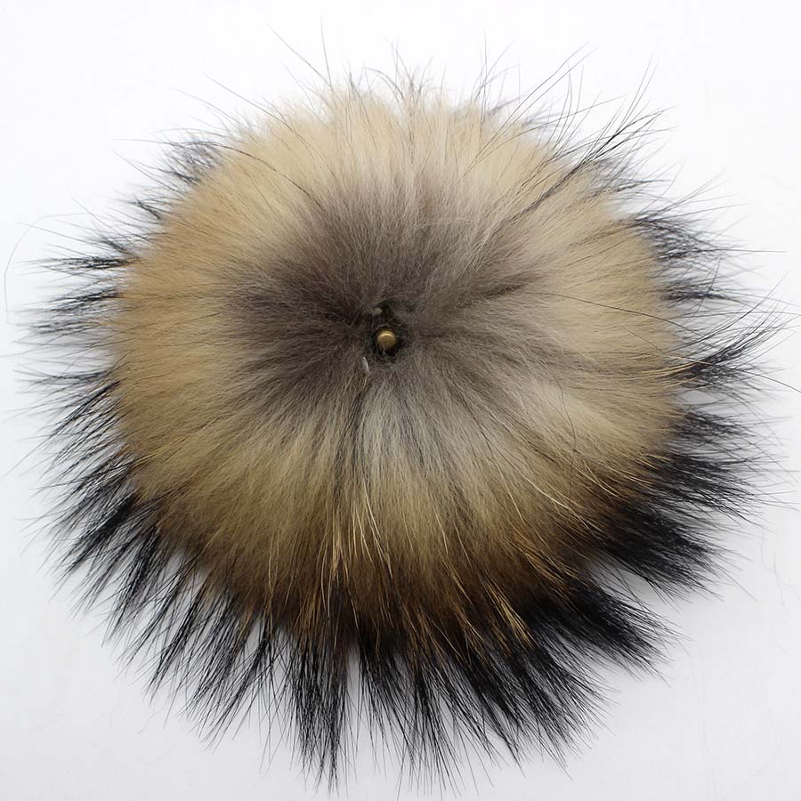 5pcs/lot DIY 13cm 15cm Raccoon Fur Pompoms for Knitted Winter Hat Cap Real Fox Pom Poms For Beanies Scarves Real fur Pompons