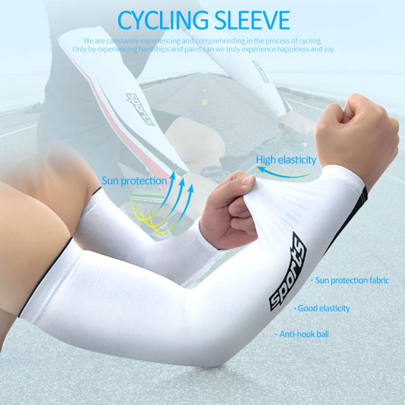 Sport Ice Silk Sleeves Cycling Running Bicycle UV Sun Cuff Arm Sleeve Bike Arm Sleeves Cool Men Women Outdoor Riding Sunscreen