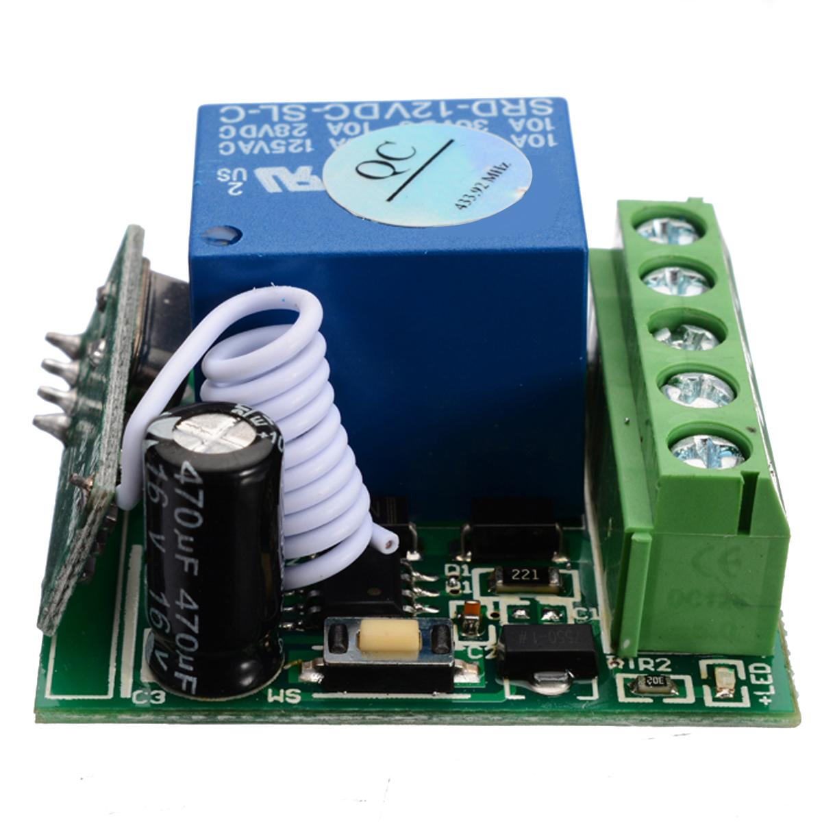 1 Channel Wireless Relay Switch Receiver Module 12V 10A Wireless Relay RF 433MHZ Remote Control Switch Transmitter