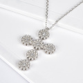 ANDYWEN 925 Sterling Silver Margherita Crystal Cross Necklace Dias 2020 Korea Women High Quality Zircon AAA Necklace Jewelry