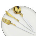 4Pcs Black Dinnerware Set Dessert Spoon Flatware Set Stainless Steel Tableware Mirror Kitchen Gold Cutlery Silverware Set