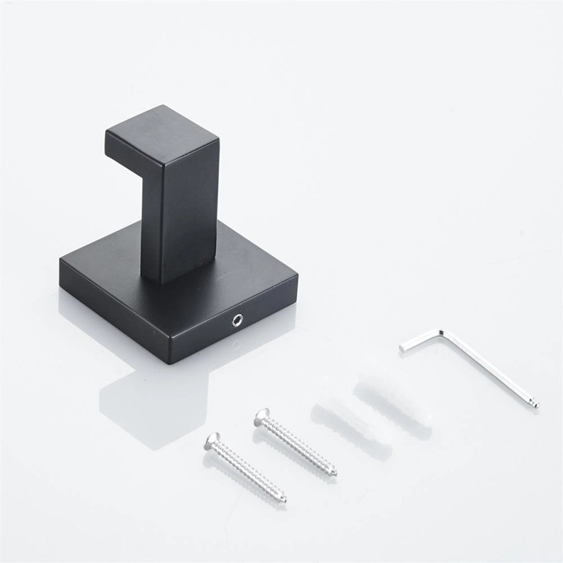 Bath Hardware Sets Black Stainless Steel Wall Mounted Bathroom Single Bars Towel Rack Roll Paper Holder Robe Hooks Accessories