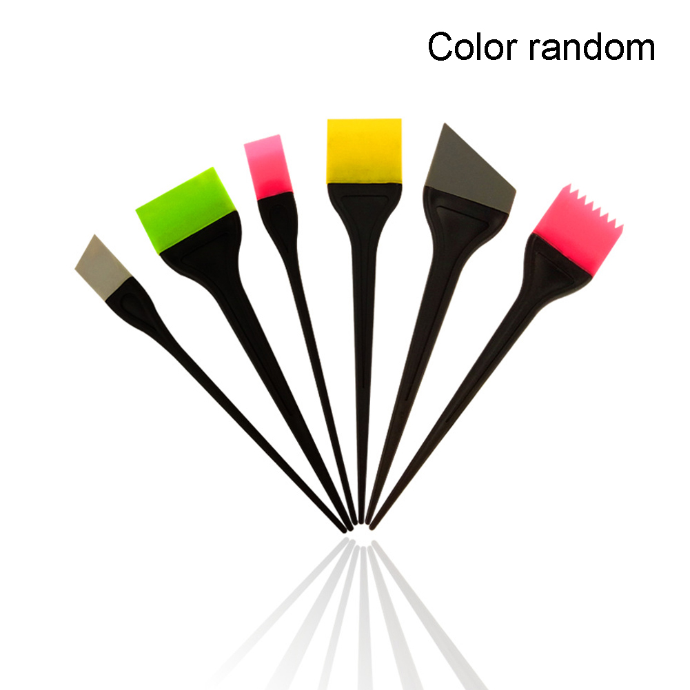 6pcs/set Stirring Hair Styling Scraping Silicone Dyeing Brush Tinting Accessories Hairdressing Tools Pigment Cream Random Color