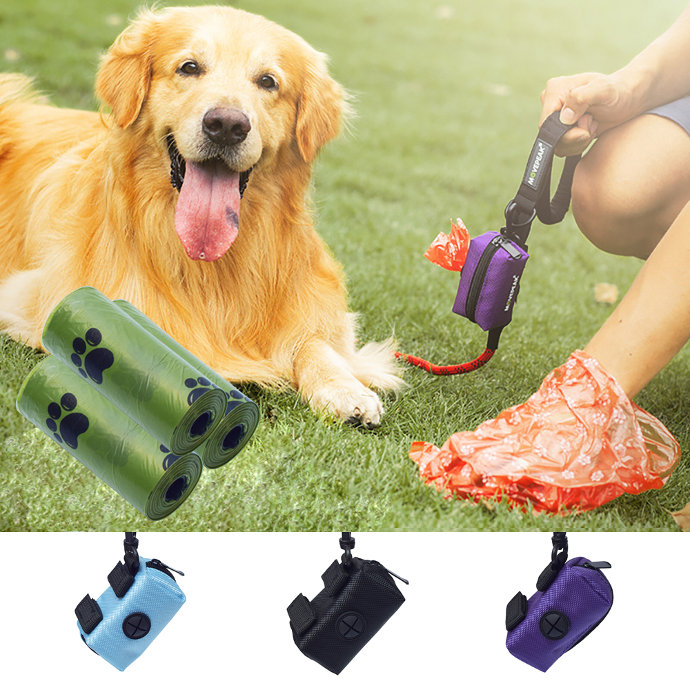 Portable Dog Poop Biodegradable Bag Dispenser Pouch Pet Puppy Cat Pick Up Poop Bag holder Pets Supplies Garbage Bags Organizer