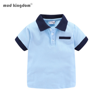 Mudkingdom Boys Polo Shirts Short Short Sleeve Solid Cotton Lapel Summer Boys Clothes