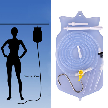 2L Enema Bag Kit Reusable Silicone Water Colon Cleansing Enteroclysm Detoxified Bowel Bags Vaginal Anal Washing